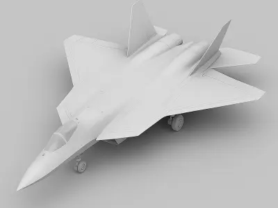 5th gen aircrafts  Low-poly 3D model