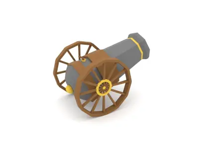 Low Poly Cannon Low-poly 3D model