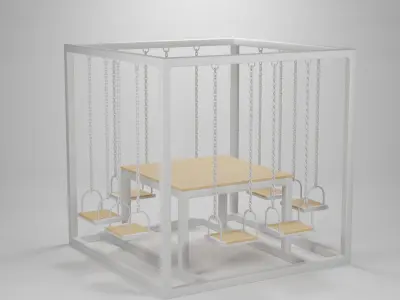Swing Coffee Table Set  Low-poly 3D model