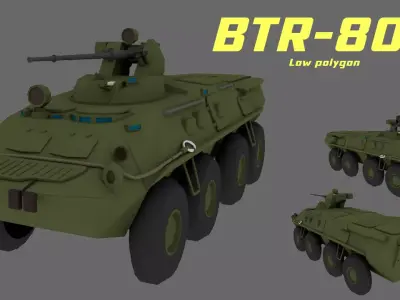 BTR-80A Low-poly 3D model