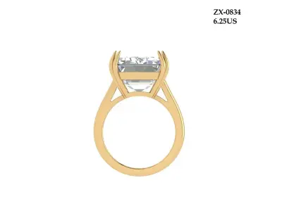 Emerald Radiant Ring 3D print model 24