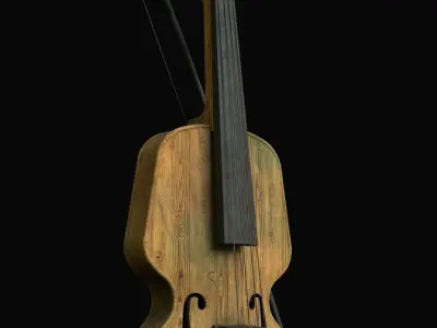 An antique violin Low-poly 3D model