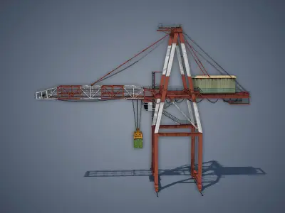 Port Container Crane Low-poly 3D model purchase