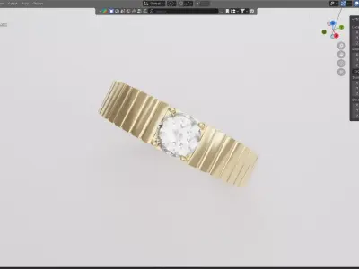 Zenith Solitaire Ring 3D Model Low-poly 3D model