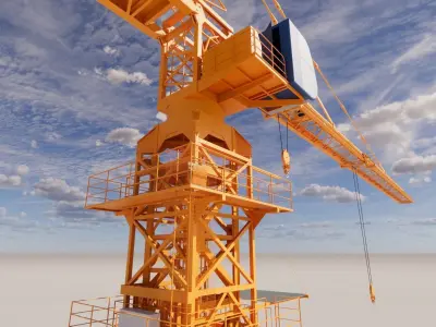 Crane-Tower-Leberhier construction crane 3D model