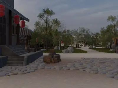 Traditional Village Scene 3D model