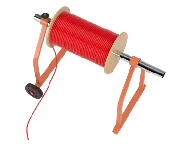 Industrial Wire Roll Trolley 3D model buy