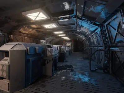 Computer hub and data center 3D model