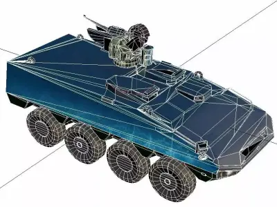 Patria AMV Armored Personnel Carrier Low Poly APC Model Low-poly 3D model