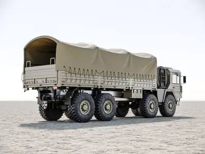 MAN KAT1 8x8 Military Truck Canvas Covered 3D model