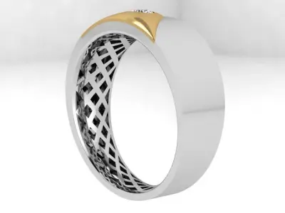 Diamond Ring With Triangular Part 4418 3D print model
