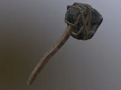 Medieval Hammer Game Ready Low Poly 3D Model  Low-poly 3D model