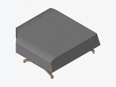 Seat - Ottoman - Simplicity - Corner Low-poly 3D model