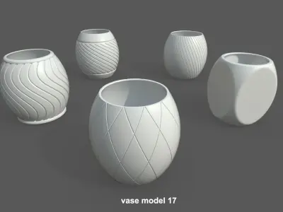 Vase Pack04 - 5 models Free 3D print model