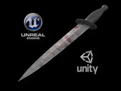 Fairbairn Sykes fighting knife Free low-poly 3D model purchase