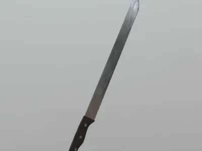 Machete stick with handle Low-poly 3D model