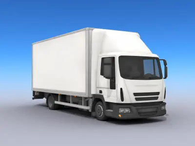 Medium Size Box Truck  Low-poly 3D model