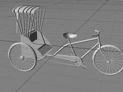 Rickshaw - Center-driver 3D model