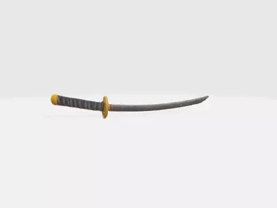 A Japanese katana sword 3D model