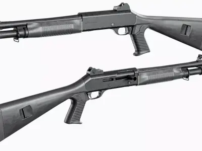 Benelli M4 Modular Shotgun Low-poly 3D model