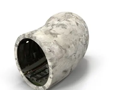 Subway tunnel C Low-poly 3D model