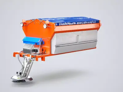 3D Road Salt Spreader  Winter Snow Removal Equipment f Low-poly 3D model