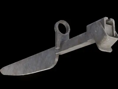 Old german improvised Ersatz Bayonet  Low-poly 3D model