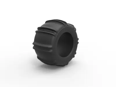 Dune buggy rear tire 9 Scale 1 to 25 3D print model