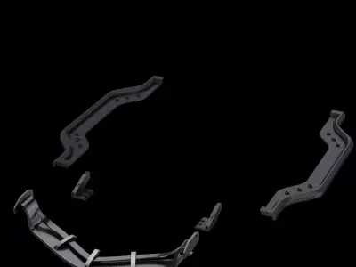Spoiler bodykit carbon part industrial 3D model