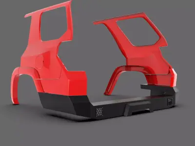 Rear Metal Bumper for Toyota 4Runner Low-poly 3D model