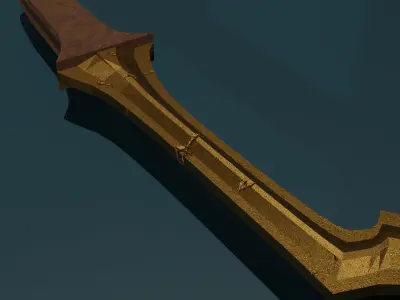 game ready low poly sword with wooden handle Free 3D model