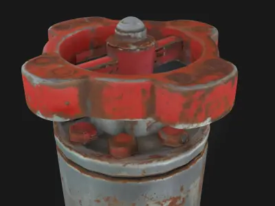 Rusty Valve Aged Mechanical Control Element  3D model