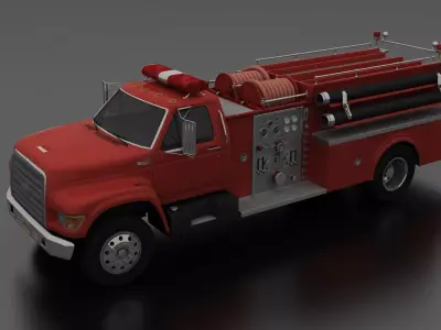F-Series F-800 FireTruck 1995 Low-poly 3D model