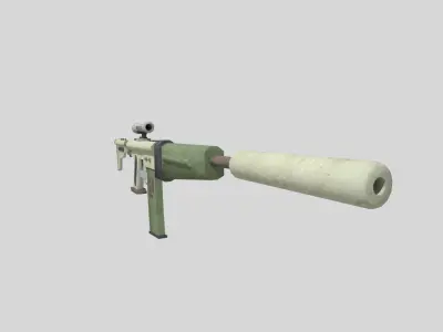 no brand low poly assault rifle 1 Low-poly 3D model