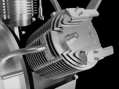 Inline six-cylinder engine 3D model
