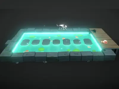Japanese Pond Low-poly 3D model