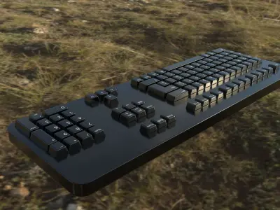 Computer  PC Set with Different Textures Low-poly 3D model