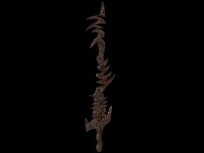 Fantasy Plague sword Low-poly 3D model