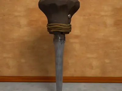 Chisel bevelled-edge tool vintage 3D model