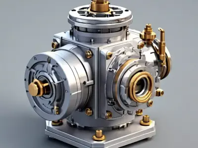 HighTech Industrial Machine Part Low-poly 3D model