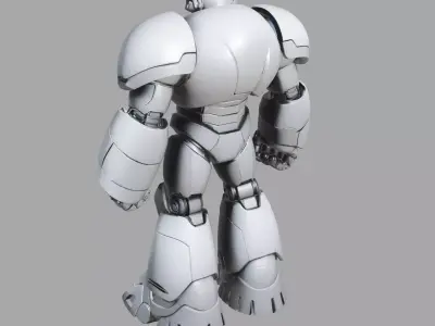 Gunmetal Heavy Combat Mech Robot 3D model