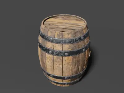 Wooden Barrel 3D model order
