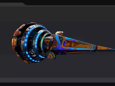 DRAKX - ALIEN Freighter DK5 Low-poly 3D model