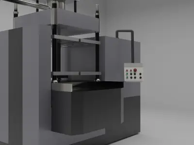 Industrial rubber shoe sole injection machine Low-poly 3D model