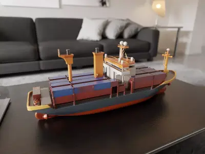 cargo ship 3D print model