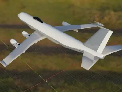 Fictional Quad Engine 1950s ELINT E-6 Inspired Low-poly 3D model