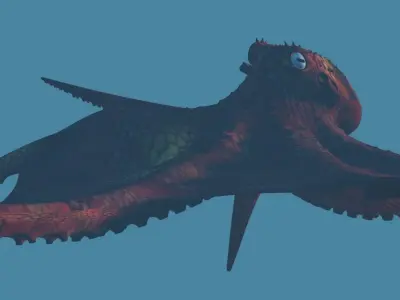 Octopus vulgaris of deep Low-poly 3D model