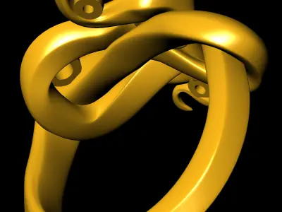Antique Snake Ring Diamond 3D print model
