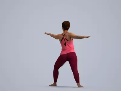 00349Anisa006 - Adult Caucasian woman exercising in modern 3D model