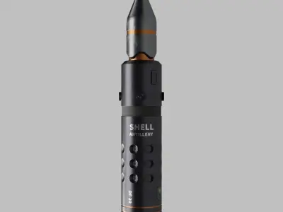 Artillery Shell Military  Low-poly 3D model